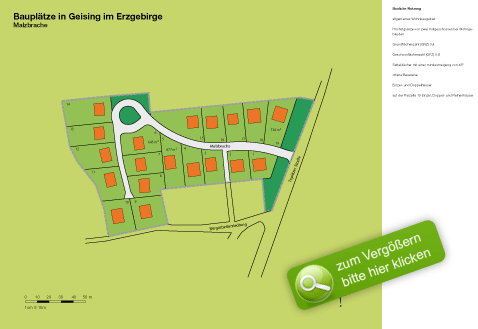 Lageplan der Baugrundstücke in Geising, Ergebirge